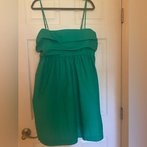 Target green dress. Fits right about my knee. Size XL